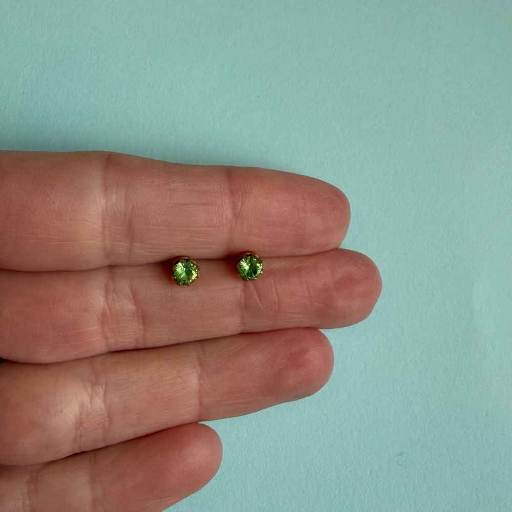 Green Crystal Stud Earrings